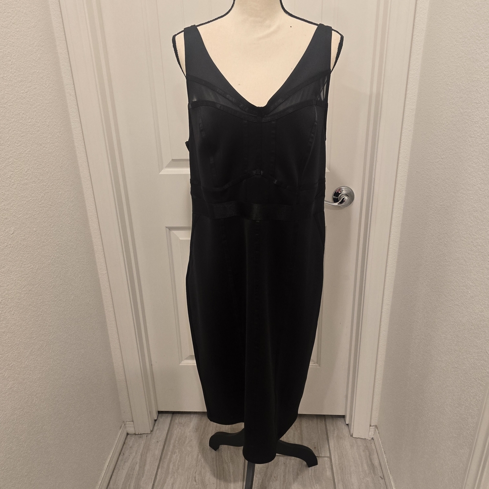 Torrid Black Sleeveless Bodycon Dress With Mesh